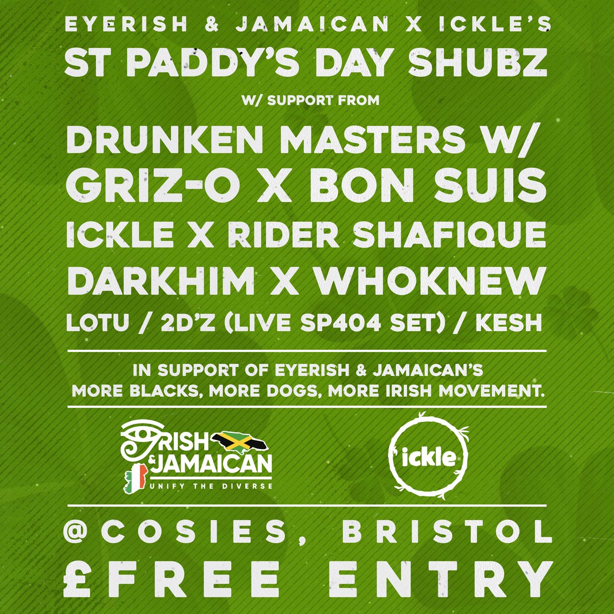 GrizOfficial's tweet photo. This Thursday night you can catch me here in Bristol doing up microphone in one of my favourite spots 
More blacks, more dogs, more Irish…come thru! ☘️
FREE ENTRY https://t.co/WeYBpTw42W