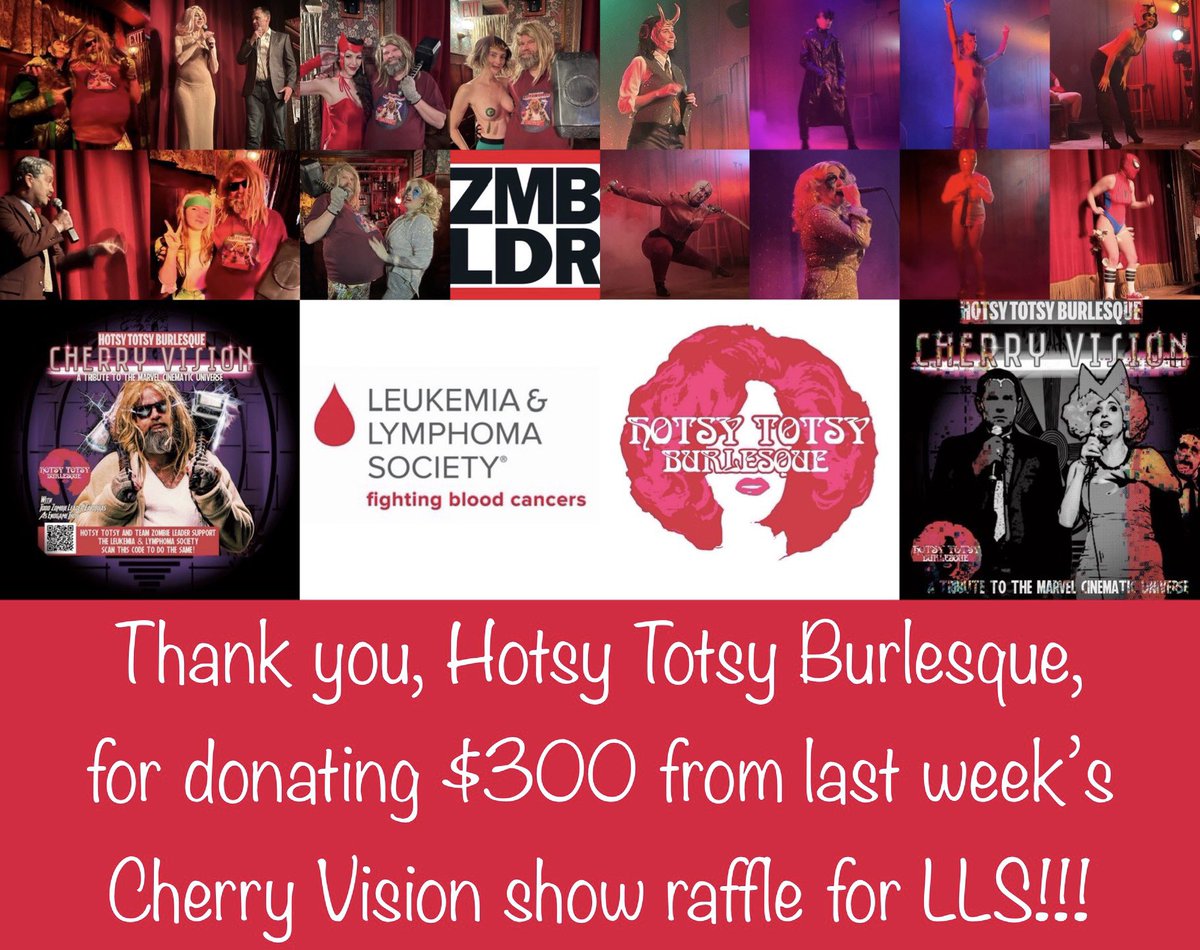 ZombieLeader1's tweet photo. Shout out to NYC’s Hotsy Totsy Burlesque for donating $300 to my 2022 Greater CT Honorary Man of the Year Candidate Campaign for @LLSusa from last week’s raffle at @slipperroom!

Couldn’t attend?  Donate today:
https://t.co/9WrEDAX0bW. #MWOY #burlesque #nyc #marvel #mcu #charity https://t.co/gpkshffdoP