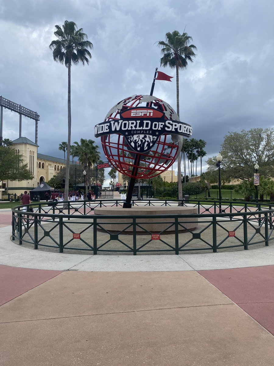 SJPrepBaseball's tweet photo. We have arrived here at @ESPNWWOS on Day 1!

Weather is Partly Cloudy, 82 degrees 🌤

Time to get to Work! 

#PrepBaseball #AMDG #SJPinFLA https://t.co/TJk3MhBtnL