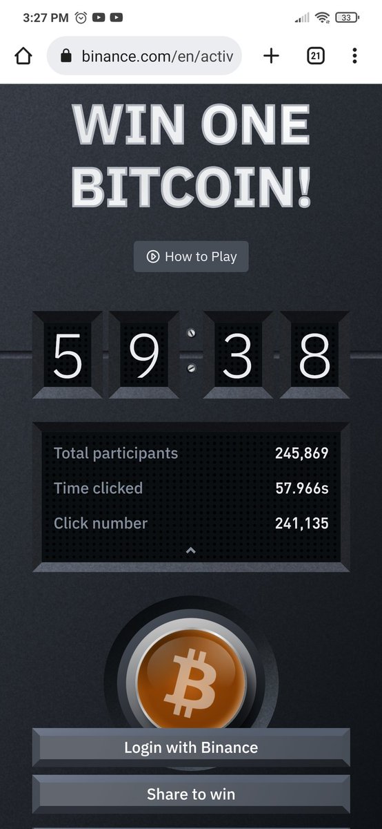 A_RodF27's tweet photo. Thanks @binance for this Game for the community #Binance #BitcoinButton #Bitcoin 
@binance @BinanceUS @BinanceES https://t.co/1i0QH7jDCF