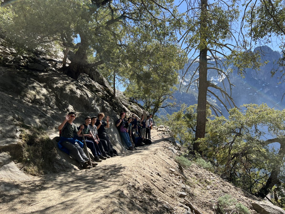 MeghanGreenbaum's tweet photo. Group 3 taking a break on the Yosemite Falls trail #yoblach @BlachFalcons https://t.co/RUMPJ3r1vC