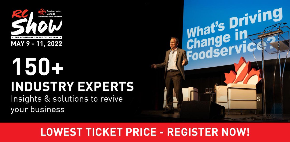 RestaurantsCA's tweet photo. Get your tickets to Canada's leading hospitality trade event of the year! 
✔ Learn from 150+ Industry Experts 
✔ Shop, taste, learn, connect and grow your business at #RCShow!

Register now: https://t.co/VYwzBBpiwA
Learn more: https://t.co/CZESsun6Vc

#Foodservice https://t.co/NDmJRVRwz7