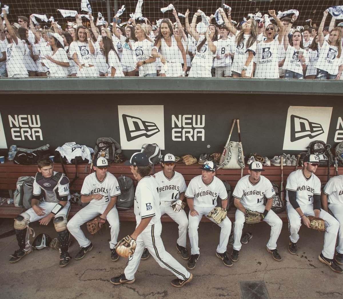 BaseballBengals's tweet photo. The student theme for Friday nights home game vs. Nation Ford is a WHITE OUT. 

All students will receive a white Blythewood Baseball t-shirt, hot dog, and drink for FREE! We will also have a few giveaways! Go Bengals! https://t.co/8Ab9rox1zG
