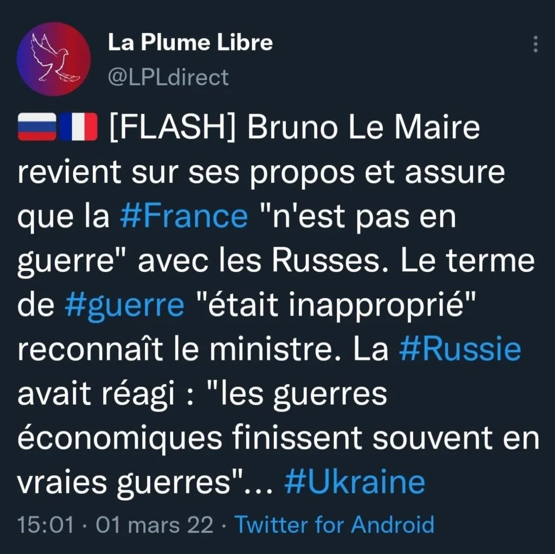 26/ La "guerre économique" de Bruno Lemaire et son résultat :