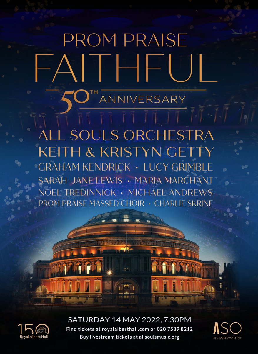 allsoulsmusic_'s tweet photo. The Line-Up is here! 
Join us as we return home to the @RoyalAlbertHall  stage after 3 years, celebrating the big 50th anniversary! Joined by @gettymusic @grahamkendrick @lucygrimble @LewisSarahjane and many more...
Get your tickets today! https://t.co/FLgPXSLkVx https://t.co/F5xJ1S9SaX