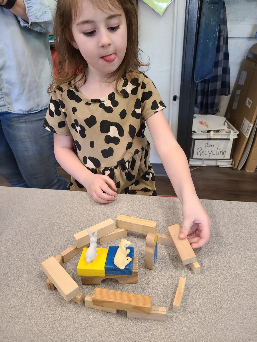 PlattsburgArt's tweet photo. #PreK needs to keep their #farmanimals in! #BuildingBlocks #fencebuilders #TigerLegacy @ChildsSanta @teacherutt https://t.co/zysebxoJh0