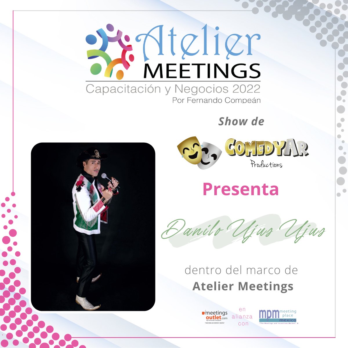 MeetingsOutlet's tweet photo. ComedyAr Productions será el encargado del entretenimiento durante la comida networking.
Presentando desde la Televisión Mexicana a @Danilo Ujus Ujus dentro del marco de #Atelier Meetings
Sin duda @ComedyAr Productions te acerca a los mejores talentos para tus eventos. https://t.co/Xc2CVBGrWn