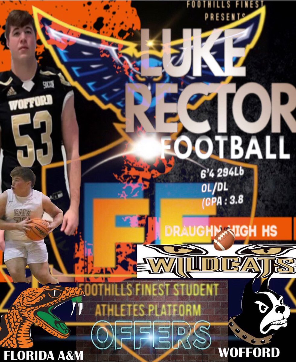 NC_FFsBest's tweet photo. ✨SPOTLIGHT  Draughn High School’s (Valdese,NC) 🏀multi🏈sport Standout 6’4 295lb OL/DL @rector_luke 📈 is rising! He recently received offers from D1’s Florida A&amp;M &amp; Wofford! Rector has made visits to Elon,NC State &amp; has a future visit to Miami! 👀Luke’s Athleticism in comments! https://t.co/AGntFzRnsS