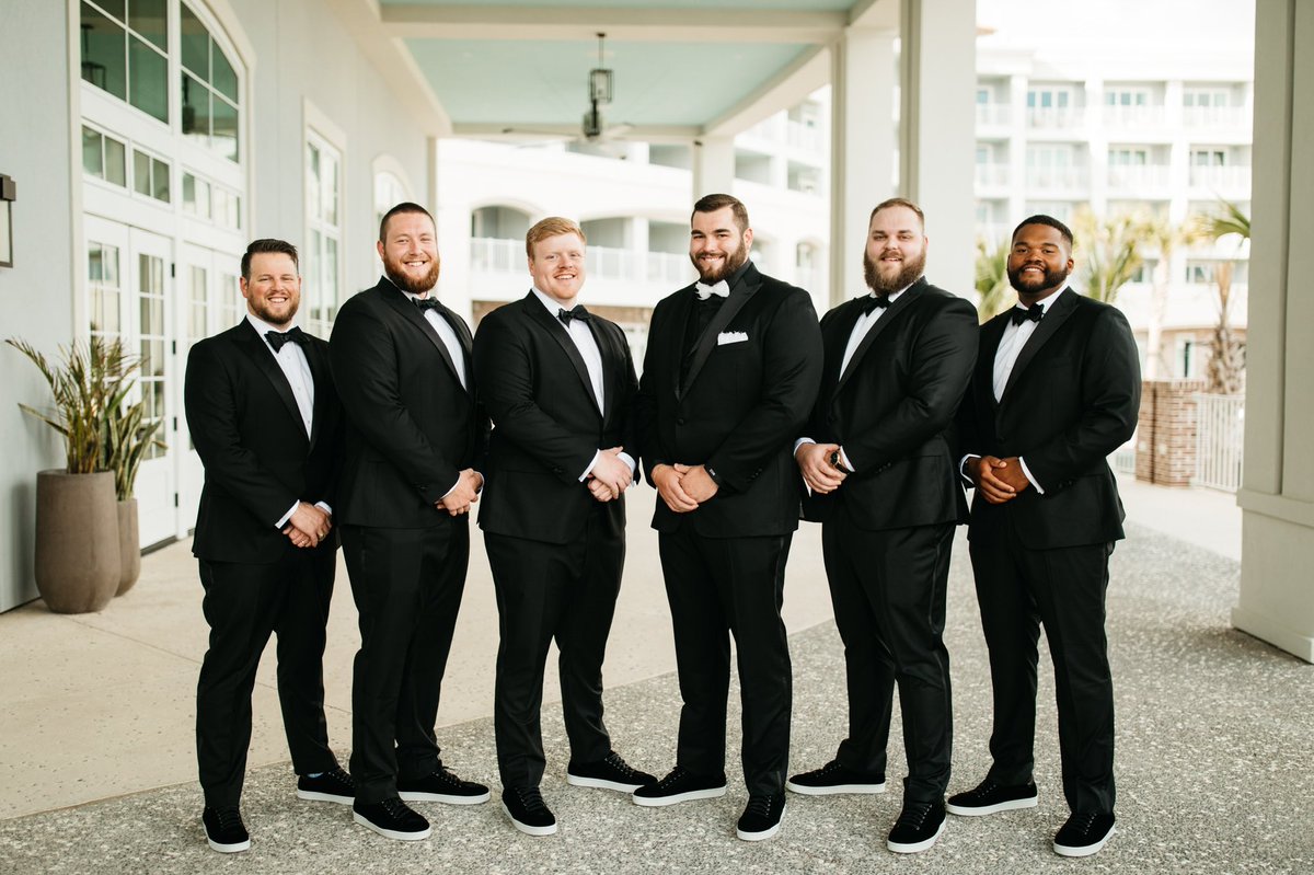 ZackaryDBailey's tweet photo. Thank you @BPSkinner for helping me and the groomsmen create some of the finest custom tuxedos for @Cars0nK and I’s special day! Our wedding wouldn’t have been the same without these masterpieces! https://t.co/cPel5hC7lo