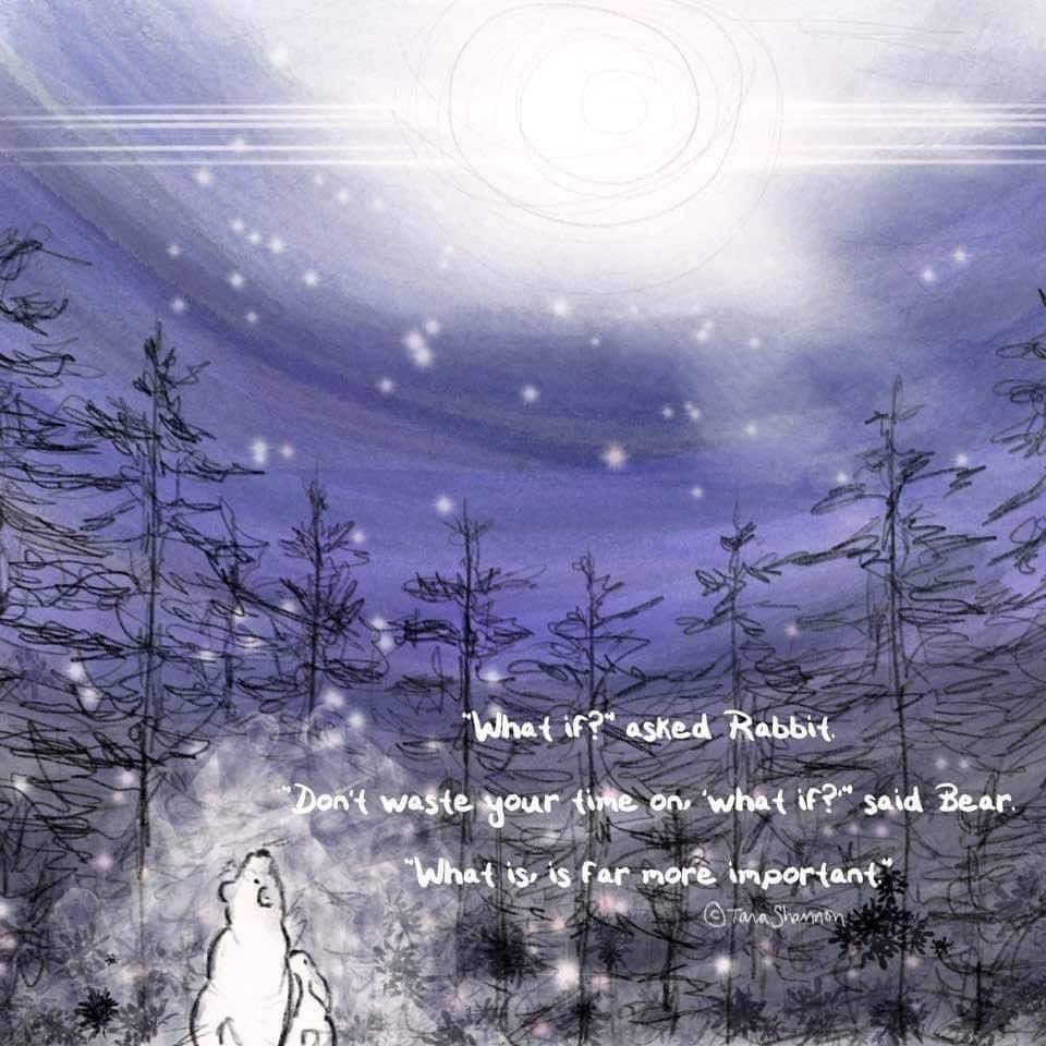 AdrianeGarland's tweet photo. Every time my Ss start up with “what if”, I’m going to point to this quote. #teacherlife #focusonimportant #whatif (from Tara Shannon) #rabbitandbear https://t.co/suRc5J0XN9