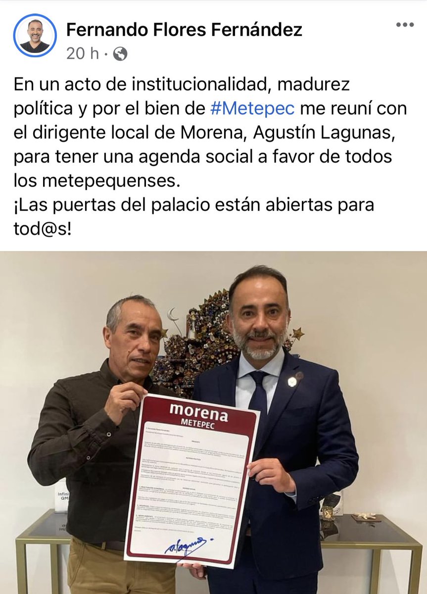 DanielSibaja_'s tweet photo. La información que difunde @FerFlores_Emp es imprecisa. Por el momento no existen dirigencias municipales de @PartidoMorenaMx las única dirigencia estatal es la encabezada por @_MarthaGuerrero en @EdoMex__Morena. https://t.co/Ike8AjKLw6