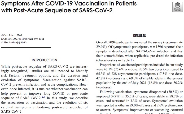 JGIM Journal of General Internal Medicine (@journalgim) on Twitter photo #LongCovid #PASC post-acute sequelae of SARS-CoV-2 and #Vaccination <a href="/mayssamnehme/">Mayssam Nehme</a> <a href="/iguessous/">idris guessous</a> @Hopitaux_unige link.springer.com/article/10.100… #LongCovid #PASC post-acute sequelae of SARS-CoV-2 and #Vaccination <a href="/mayssamnehme/">Mayssam Nehme</a> <a href="/iguessous/">idris guessous</a> @Hopitaux_unige link.springer.com/article/10.100…