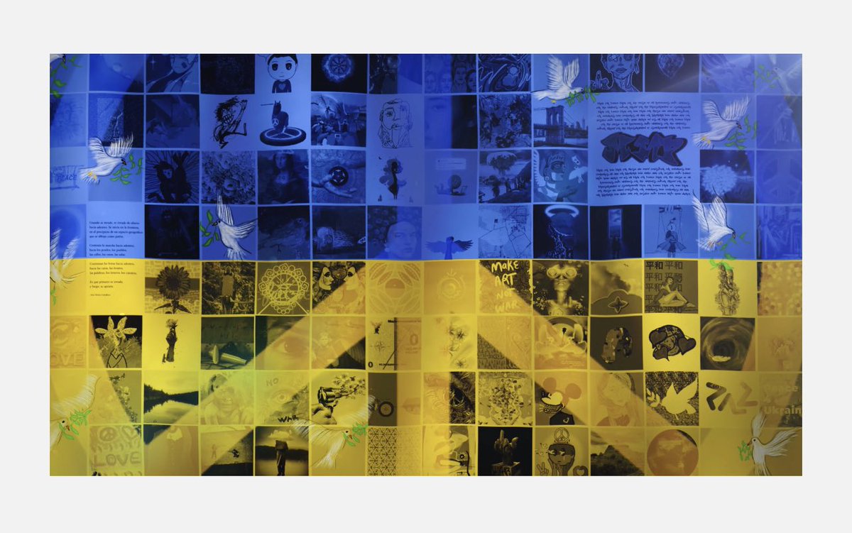 Iconoclasticoon's tweet photo. Final hours of this @Peace4UkraineP collab piece!
100% of proceeds will go to @Ukraine_DAO 

💙💛Current bid: 3  ETH 💙💛

AUCTION
🔽🔽🔽
https://t.co/dgHngTBtXw…

EXHIBITION
🔽🔽🔽
https://t.co/yhKH4lS3Uc… https://t.co/1BdADbtbfF