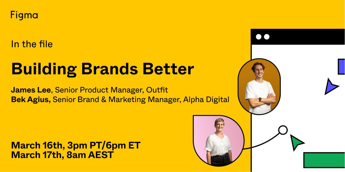 Join us at 3pm PT today for our <a href="/figma/">Figma</a> 'In the file' series! <a href="/jamesrplee/">James Lee</a> and <a href="/BekAgius/">Bek Agius</a> will be sharing how they use Figma to collaboratively re-brand and scale their production at Outfit.io

Get ready for a ton of great Figma and design knowledge!