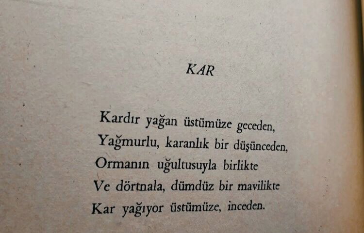 📘  #AhmetMuhipDıranas - Kar yağıyor üstümüze, inceden…