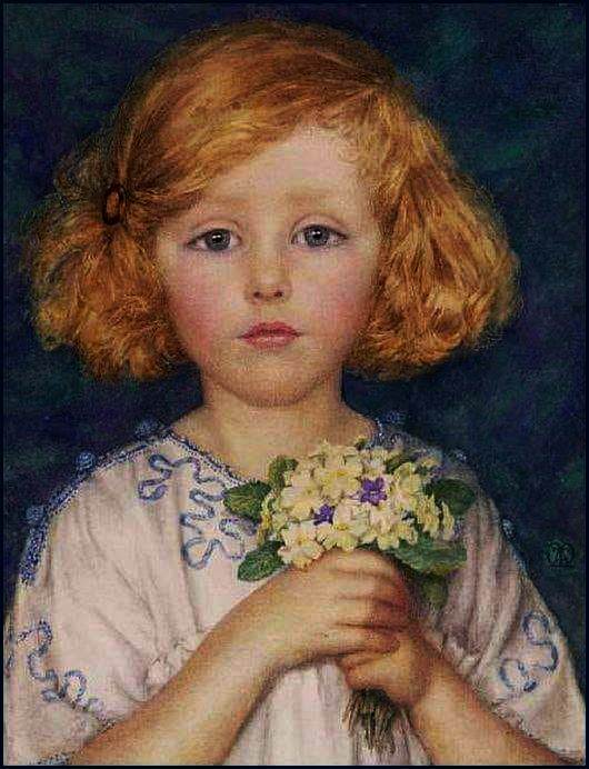 'Young Girl with Primroses' by Margaret Tarrant

#margarettarrant #painting #art #classicart