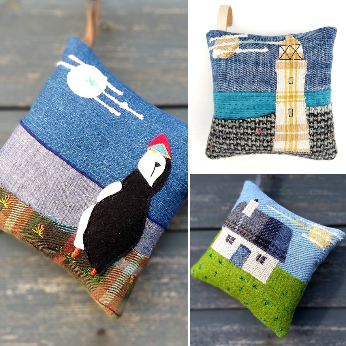 puffinpatchwork's tweet photo. New designs safely delivered to the Mull of Gallery in the beautiful Mull of Galloway today - thank you Linda!
#HandmadeHour #handmadegifts #Puffins #lighthouse #crofthouse #recycling #textiles #Scottish https://t.co/qZCCMG2ECS