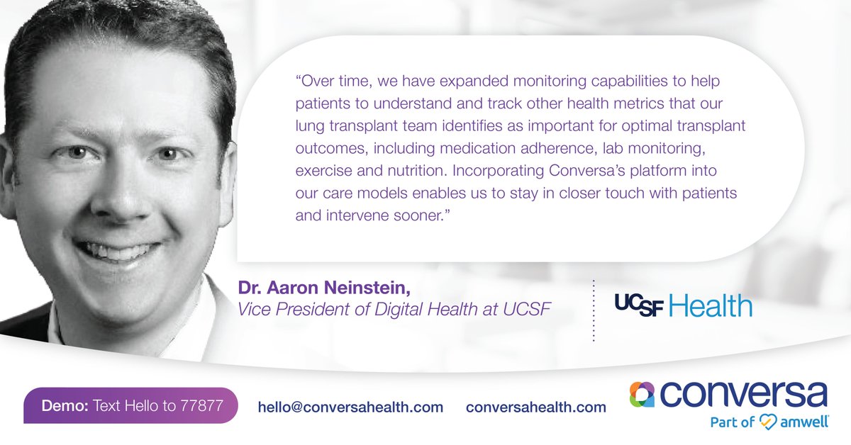 Innovative leaders like @AaronNeinstein quickly grasped the value of auto #virtualcare at @UCSFHospitals. Over the course of the pandemic, @UCSFCDHI brought this tech to several critical use cases across the health system with excellent result. #HIMSS22 conversahealth.com/virtual-first-…
