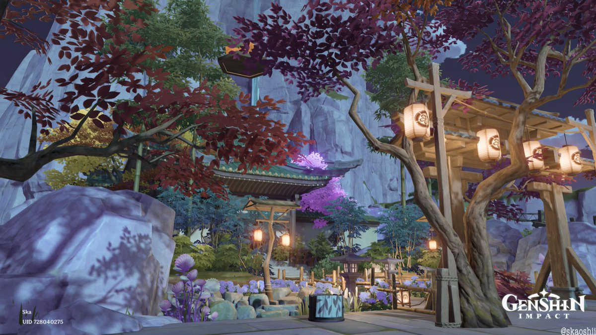 my first attempt at creating inside the Genshin Teapot, it’s a lot of fun! 🍃 
Definitely wanna do more builds in the future • 
—————

#原神 #原神写真部 #塵歌壺 
#GenshinImpact #SereniteaPot