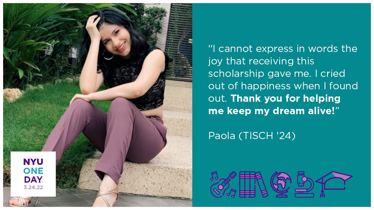 For students like Paola, gifts made on #NYUOneDay make an incredible difference. Make an early gift today and join us in #BringingDreamsToLife on 3.24.22 at NYUOneDay.org!