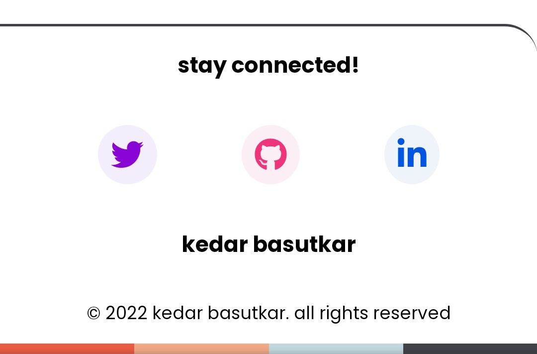 KedarBasutkar's tweet image. My footer&apos;s ready!!

#HTML #CSS #FrontendJourney