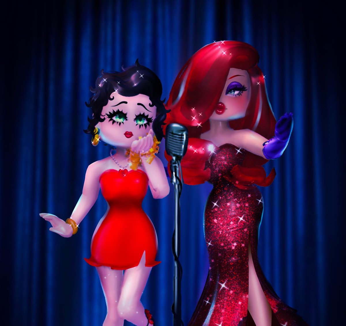 #RHTC. #royalehigh. h. Betty Boop and Jessica Rabbit ❤ 🎶 🎙. #royalehighed...