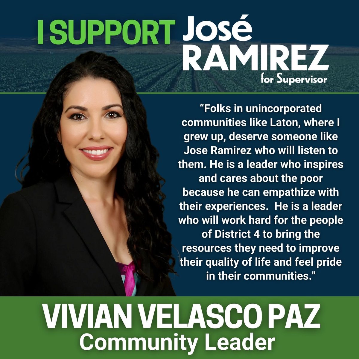 ramirez4supe's tweet photo. Thank you Vivian Velasco Paz for your support!

Visit: https://t.co/KkHH8Rak3R to join our campaign! 

#ramirez4supervisor #centralvalley https://t.co/jm9oHGjVun
