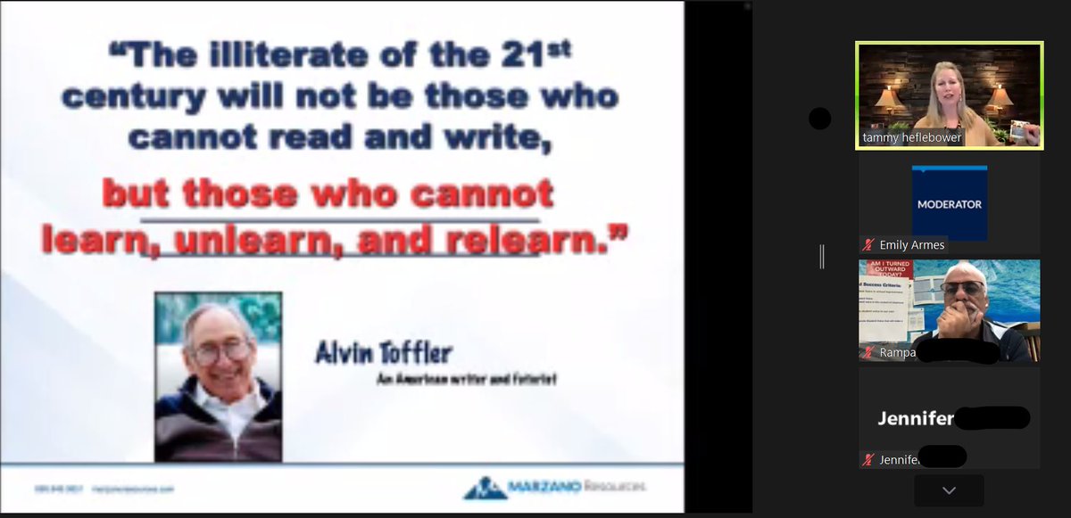 MarzanoResource's tweet photo. This afternoon we kicked off our Standards, Assessment, and Grading for School Leaders Virtual Workshop with @tammyhef! We have 64 attendees from 13 different schools and 10 different states.

Attend an upcoming workshop. #sblchat https://t.co/LNZMGUer9i https://t.co/EP8LEneACq
