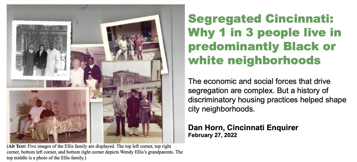 ResilNation's tweet photo. (1/5) Learning, healing from &amp; rectifying the impacts of history—personal &amp; collective—is how we move from trauma to #resilience. In this @Enquirer article, @danhornnews highlights the story of @wendyruns' grandparents to explain Cincinnati's segregation: https://t.co/k5tTWDri2U https://t.co/1YvjXGVC9K