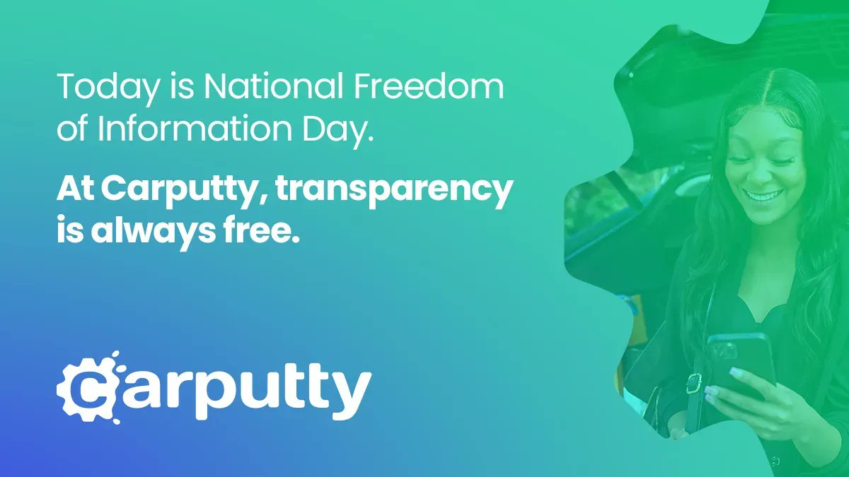 goCarputty's tweet photo. Today is national #FreedomOfInformationDay. Celebrate getting the TRUE market value for your car using the V3 valuation tool.  Only V3 uses over a million industry data points from auctions, dealerships, and private sales to give you the most accurate and unbiased vehicle value. https://t.co/IcTGT78azq