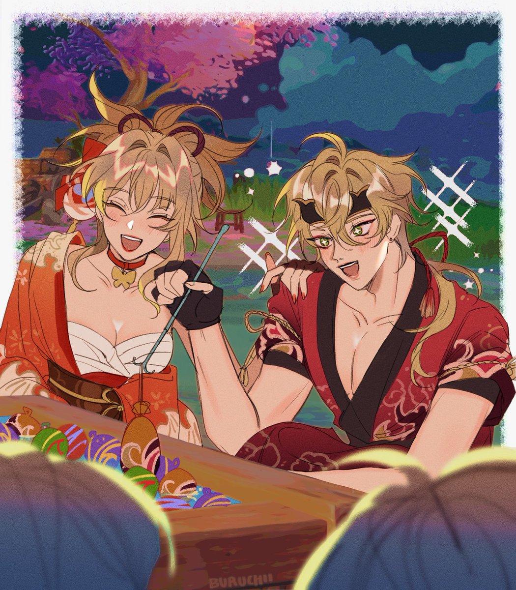 buruchii's tweet photo. the kamisato siblings have a type kekeke #GenshinImpact https://t.co/n0WTBwRPOz
