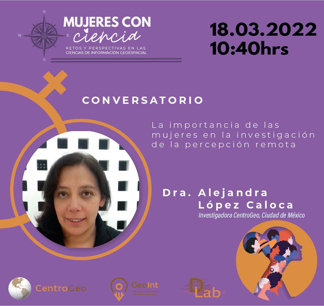 igiscConference's tweet photo. Mujeres con ciencia, tiene como objetivo visibilizar y fomentar la participación de las mujeres en las Ciencias de Información Geoespacial, a través de entrevistas, pláticas, mesas de diálogo, talleres y seminarios con las las mujeres de CentroGeo. 
https://t.co/cVRrHONsVA https://t.co/6RyuxZCP6K