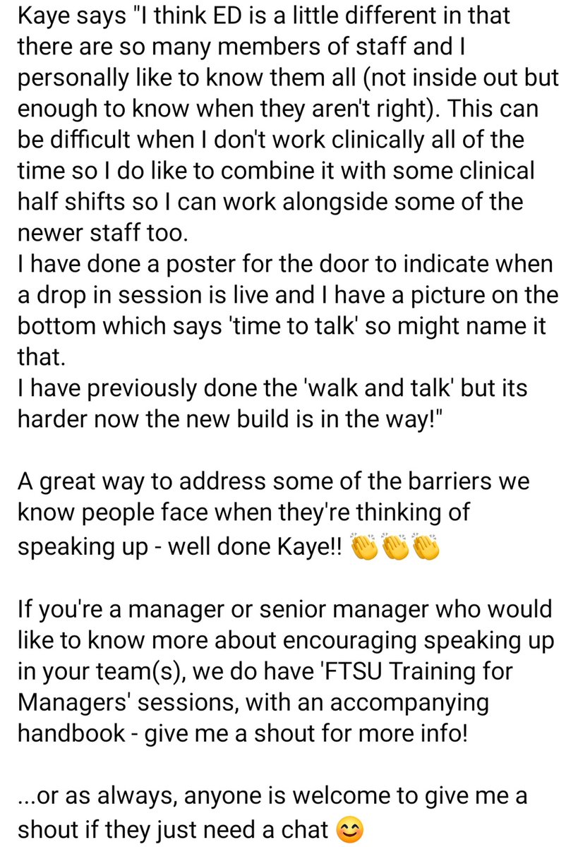 Pancy FTSU-Guardian (@green_one_crh) on Twitter photo Well hello everyone πββοΈ Today - I'd like to share a positive example of a manager supporting their team to speak up! ππ #FTSU <a href="/ChesterfieldED/">CRHFT Emergency Department</a> <a href="/NatGuardianFTSU/">National Guardian's Office π</a> Well hello everyone πββοΈ Today - I'd like to share a positive example of a manager supporting their team to speak up! ππ #FTSU <a href="/ChesterfieldED/">CRHFT Emergency Department</a> <a href="/NatGuardianFTSU/">National Guardian's Office π</a>