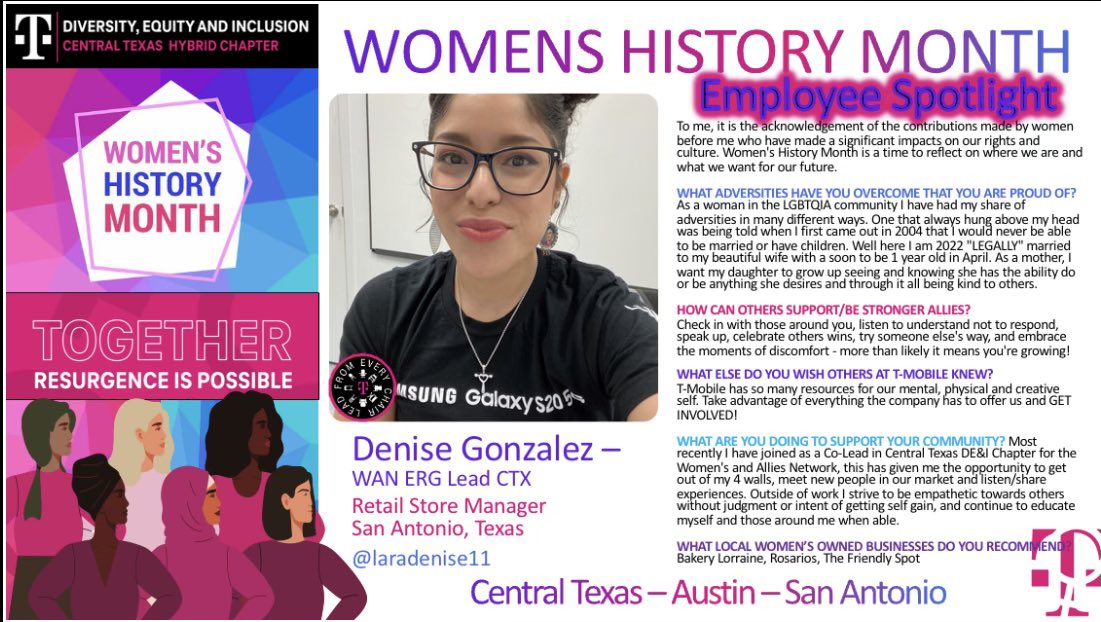 SoniaSAT425's tweet image. CTX DE&amp;amp;I Chapter is celebrating 🥳#WomensWednesday every week in March for #WHM . This week we want to spotlight our amazing WAN ERG Chapter leads. We are so grateful for their contribution to our team and passion they bring to DE&amp;amp;I  #GirlPower💪🏼 💃🏻🌟@laradenise11 @BHodginator