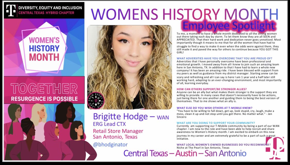 SoniaSAT425's tweet image. CTX DE&amp;amp;I Chapter is celebrating 🥳#WomensWednesday every week in March for #WHM . This week we want to spotlight our amazing WAN ERG Chapter leads. We are so grateful for their contribution to our team and passion they bring to DE&amp;amp;I  #GirlPower💪🏼 💃🏻🌟@laradenise11 @BHodginator