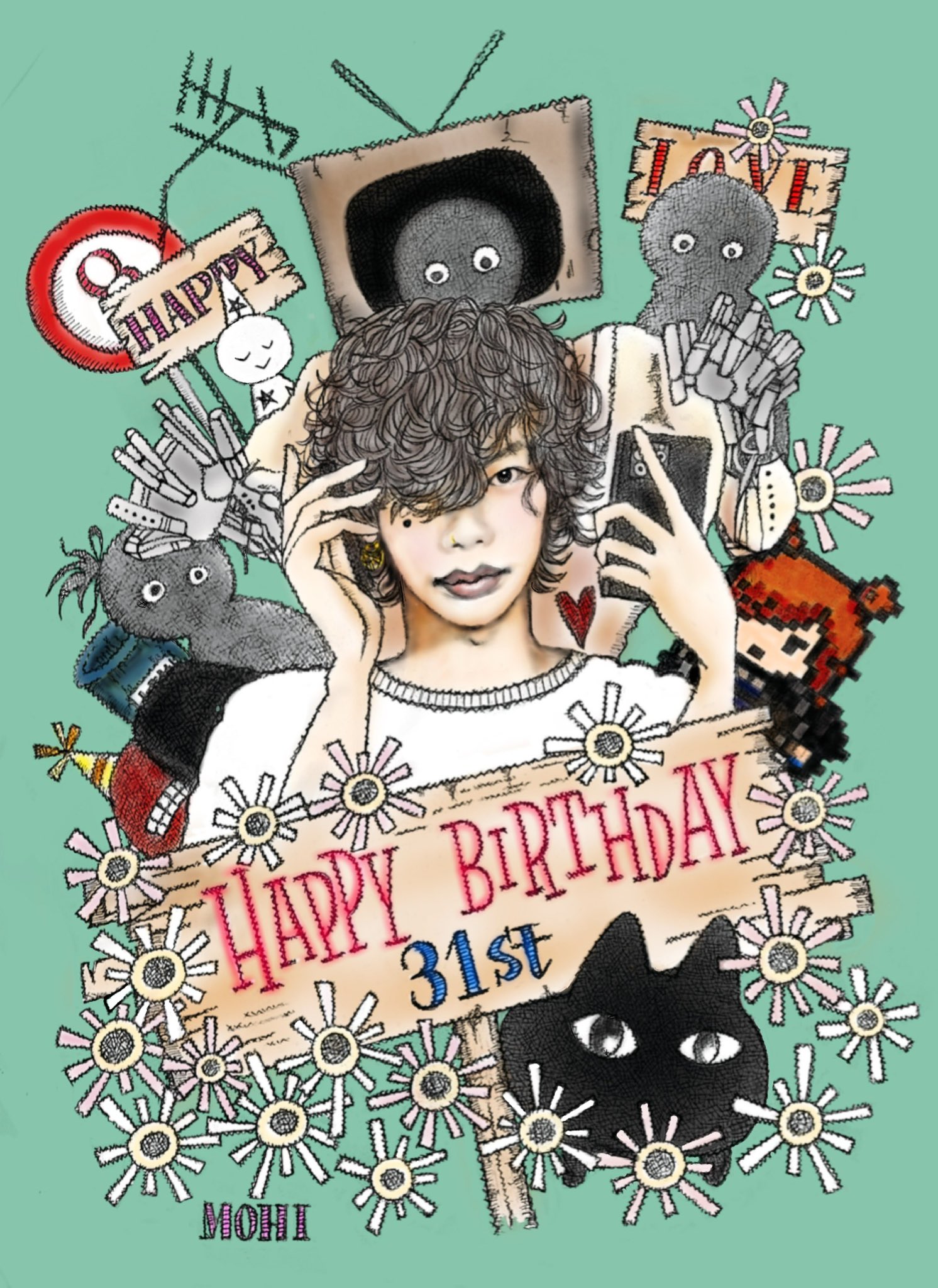 モヒ 玄師くん お誕生日 おめでとうございます 米津玄師誕生祭22 米津玄師 イラスト Ibispaint ファンアート T Co Q85neums Twitter