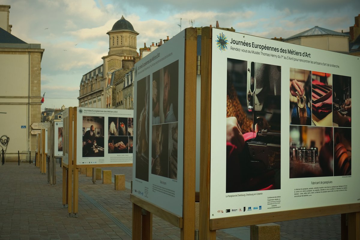 LeCherbourg's tweet photo. À l’occasion de la 16e édition des Journées Européennes des Métiers d’Art, une exposition de photos grand format est installée sur la place du théâtre (et esplanade de la Laïcité) à Cherbourg-en-Cotentin. Cette exposition sera visible jusqu’au 29 mars. https://t.co/sT16nDJtxh