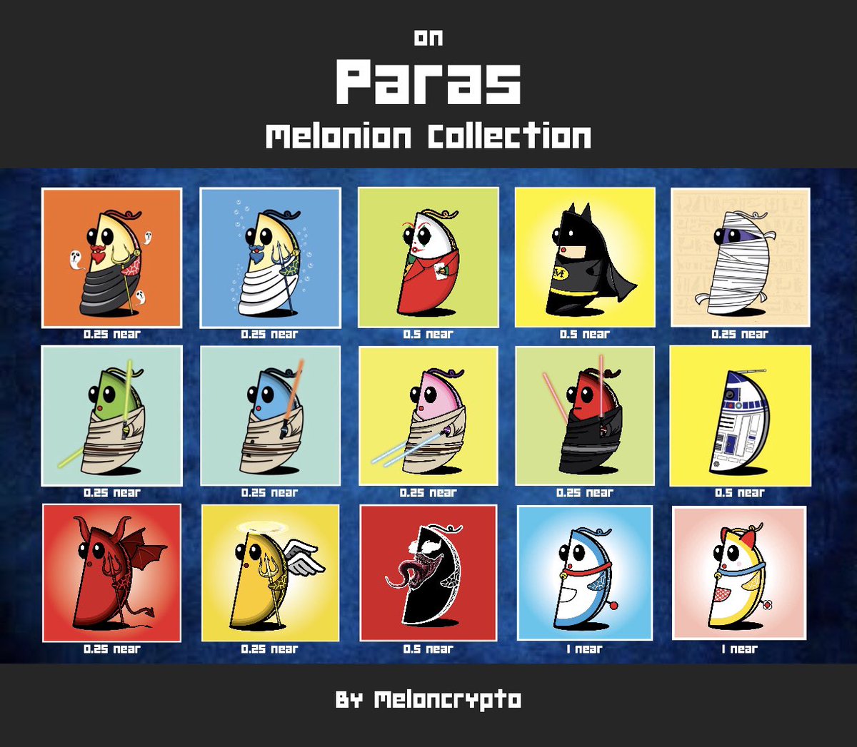 ขออนุญาตฝากน้องๆเมล่อนด้วยครับ

Paras : paras.id/meloncrypto.ne…

Twitter : x.com/crypto_melon

Discord : discord.gg/x9kt2bfyjt

IG : instagram.com/p/CZ9sbTxvSJU0…

#NFT #NFTThailand #NFTDrop