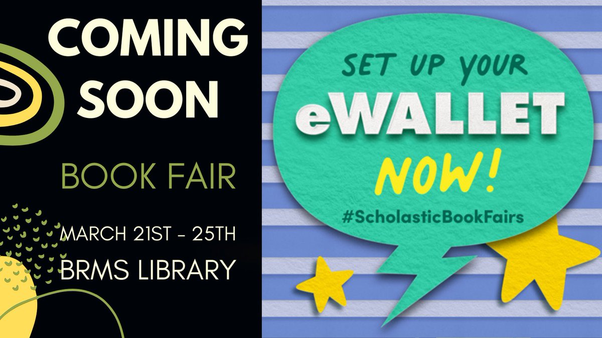 BRMSreads's tweet photo. SPRING BOOK FAIR COMING SOON!  Parents set up an eWallet for your students NOW - https://t.co/n4VMtGDAem
Book Fair Starts - March 21!!
@BullRunMS #PWCSlibraries https://t.co/1Qe6IJ7997