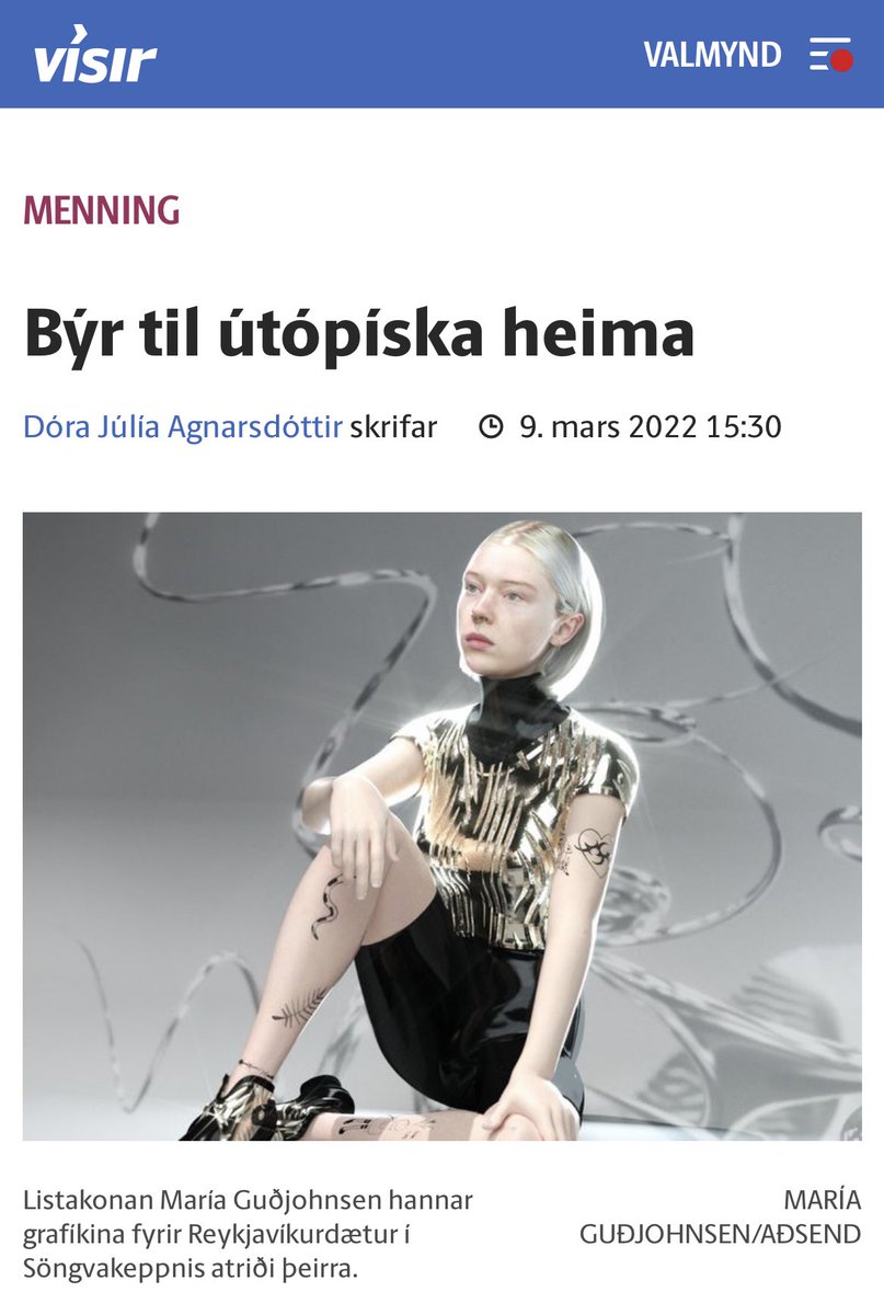 Frétt á Vísi um mig, samstarfið við Reykjavíkurdætur og það sem ég hef verið að bralla! 🌸 visir.is/g/20222232566d…