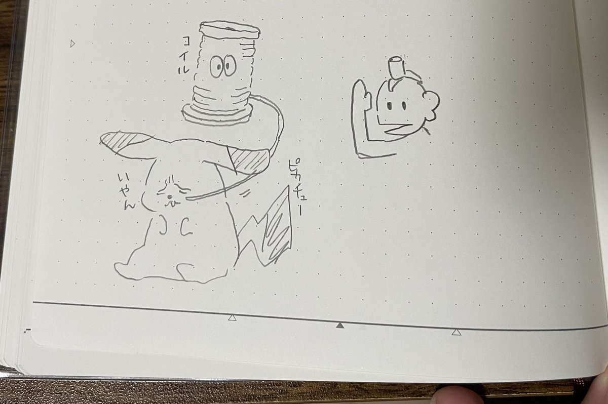 先日友達とうろ覚えゲームで描いたイラスト✨
お題はピカチュウとコイルとラッキーマン(描きかけ)です 