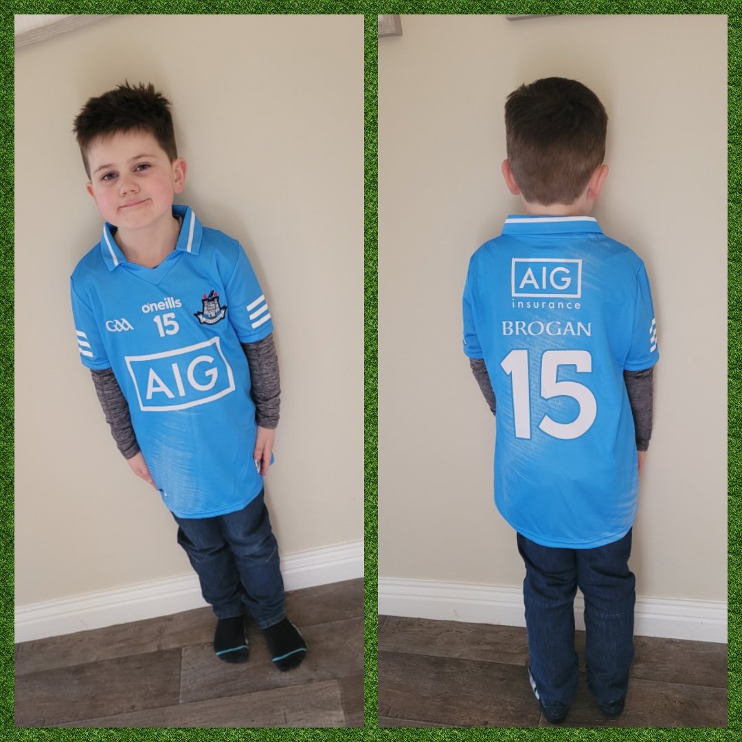 TracyF84's tweet photo. Happy 6th birthday Brogan. Always said that I'd get him a dublin Jersey one day after his name sake @bernardbrogan .He's still going to play for Cork one day though 😂 https://t.co/dNRmArnTDK