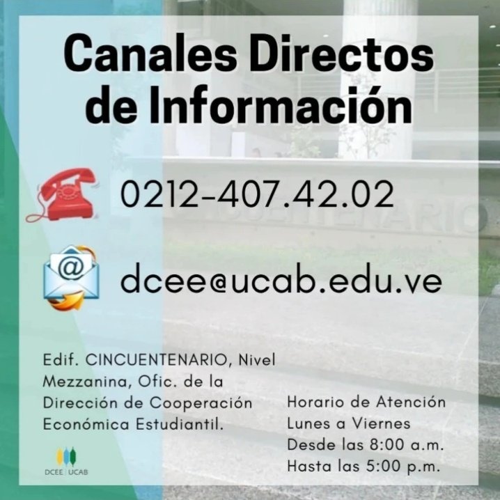 Recuerda que para mayor información, visita nuestro link Ig <a href="/dceeucab/">Cooperación Económica UCAB</a>