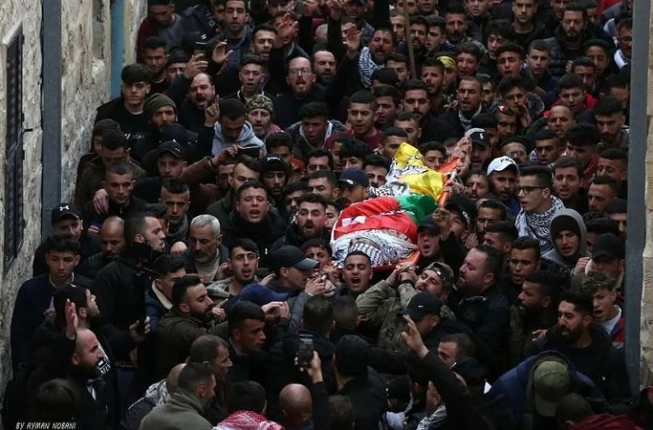 WAFANewsEnglish's tweet photo. A sad farewell to the Palestinian youth, Ahmad Hekmat Seif, who died last night of wounds sustained by Israeli gunfire last week in the village of Burqa in the occupied West Bank. 

By: Ayman Nubani
#SaveBurqa https://t.co/JazOF1UbZP