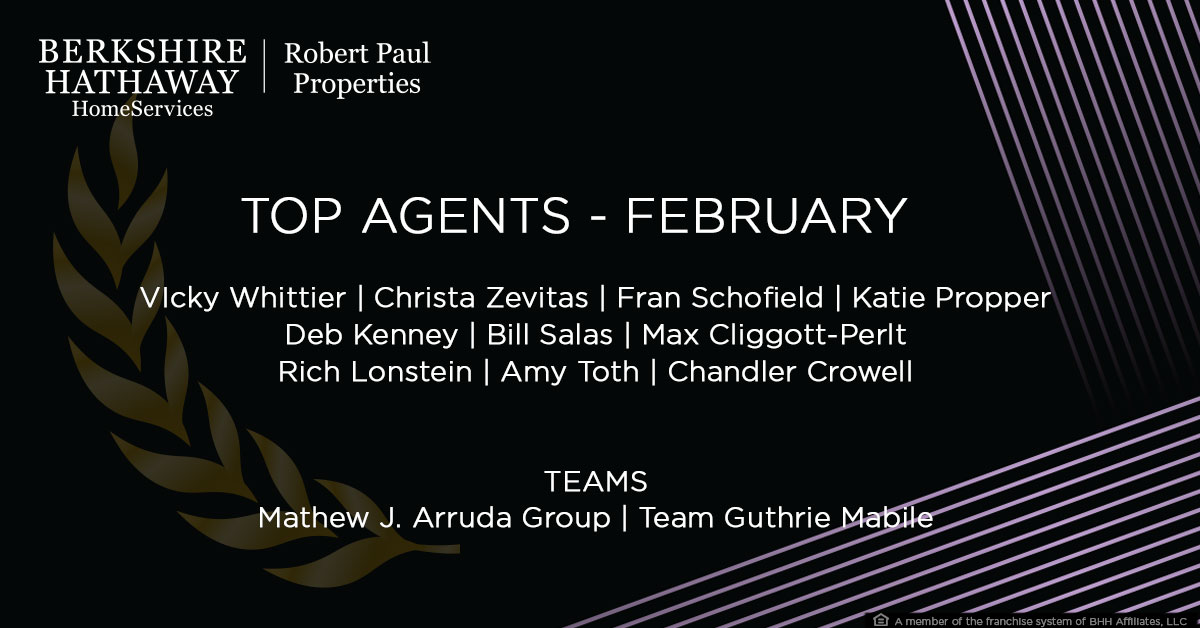 We are proud to congratulate our top agents of February. 🎉