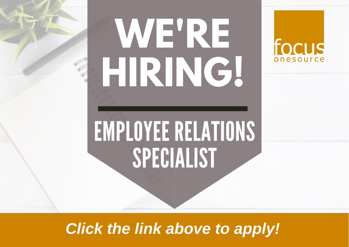 We're hiring! Come join the Focus OneSource Team! 

Click here to learn more and apply: ow.ly/LjqA50Ier3t