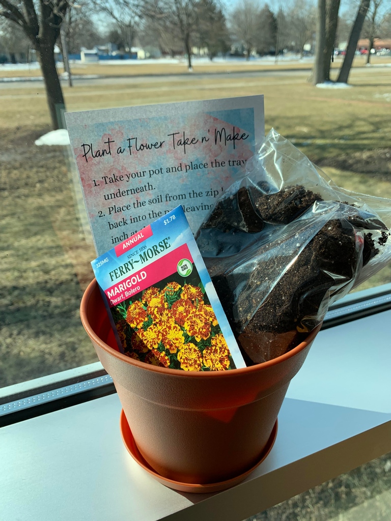 Reminder!

Spring is almost here and so to prepare for the new season grab one of our take n' make kits to plant a flower at home! ⁠Register on our Events Calendar.⁠
⁠
The kits will be available on March 12th for pickup and will need to be picked up by the next Saturday.