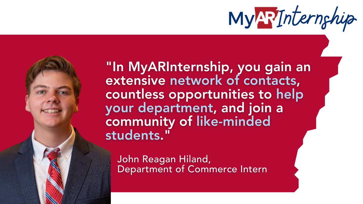 Networking is helpful to young professionals beginning their careers. #MyARInternship allows students to connect with other interns, department professionals, and state leadership. What are you waiting for? Apply now! ow.ly/3b4550IbWrV