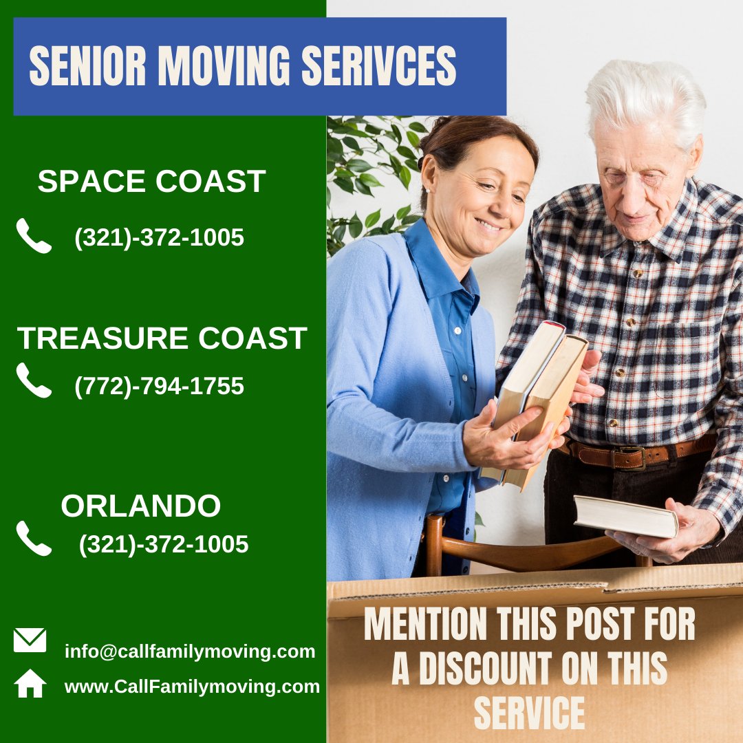 StorageFamily's tweet image. Seniors account for more than half of all movements in any given year.  Helping your loved one move can be an overwhelming feeling, but we are here to make sure that doesn't happen. Don't hesitate to call us today!  321.372.1005
🚚 Mention this post for a discount!