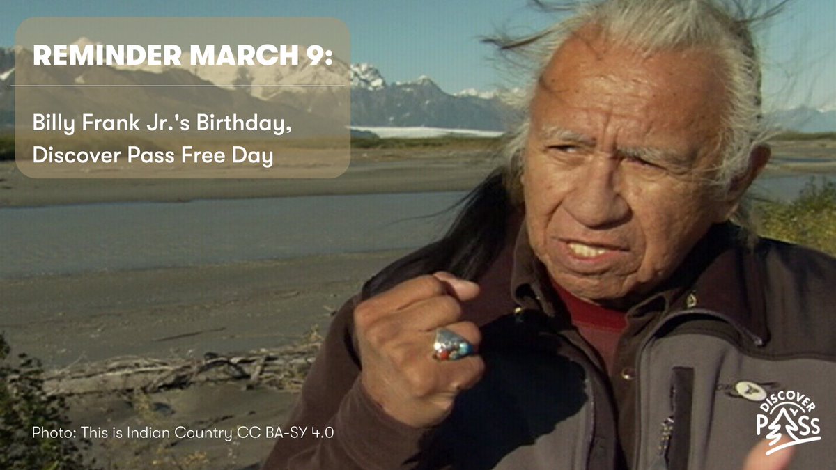 Today is Billy Frank Jr.'s birthday - and a Discover Pass free day on #WAState lands! Honor this local Nisqually environmental hero by learning more about him: loom.ly/U0Ta1PY <a href="/waDNR/">Washington State Dept. of Natural Resources</a> <a href="/WDFW/">Washington Department of Fish & Wildlife</a> <a href="/TribeNisqually/">Nisqually Indian Tribe</a>